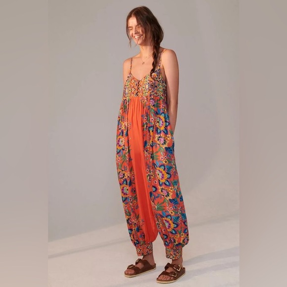 Anthropologie Pants - ANTHROPOLOGIE Vega Lounge Jumpsuit in Orange Tangerine